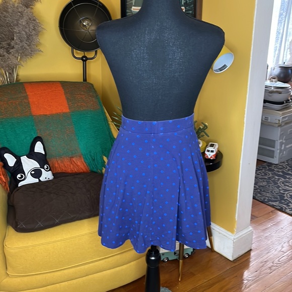 SO Blue Polka Dot Mini Stretch Skirt - Picture 3 of 5